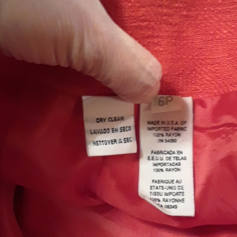 Christian Dior orange Skirt Suit 6 Petite - Picture 8 of 8